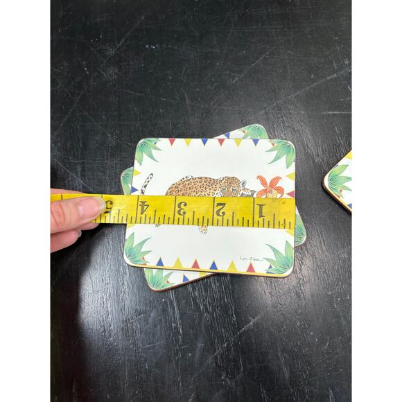 Vintage- Coaster Set of 4- Lady Clare- Art- Zoo Exotic Animals- preowned - Picture 5 of 6